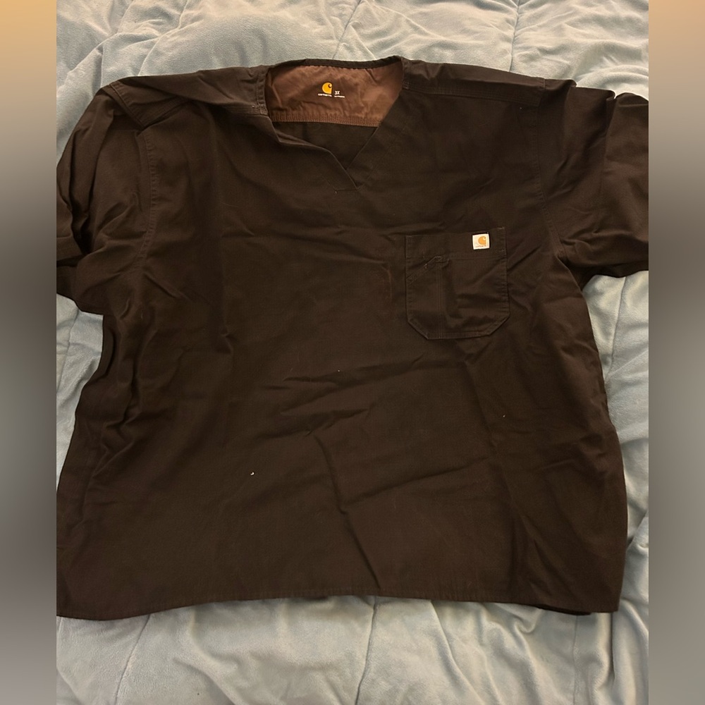 Men’s Scrubs Carhartt ripstop Men's V-Neck Medical Scrub Top w Pocket black 3XL.